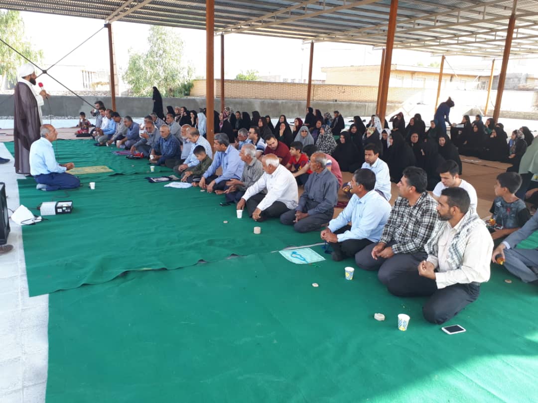 افتتاح مصلای قبرستان روستای القچین سفلی در روز عید سعید فطر با حضور نمازگزاران+عکس